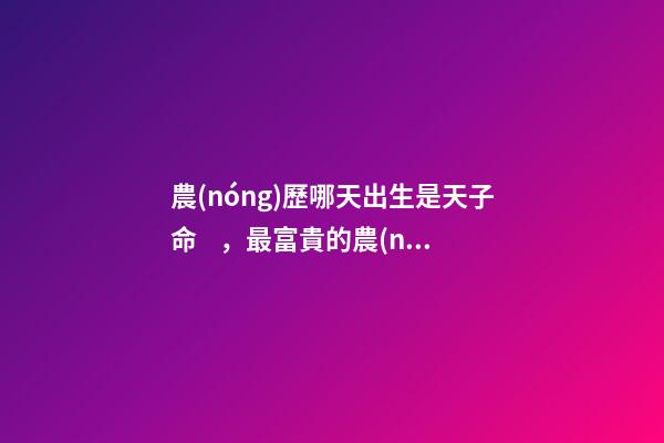 農(nóng)歷哪天出生是天子命，最富貴的農(nóng)歷出生日子